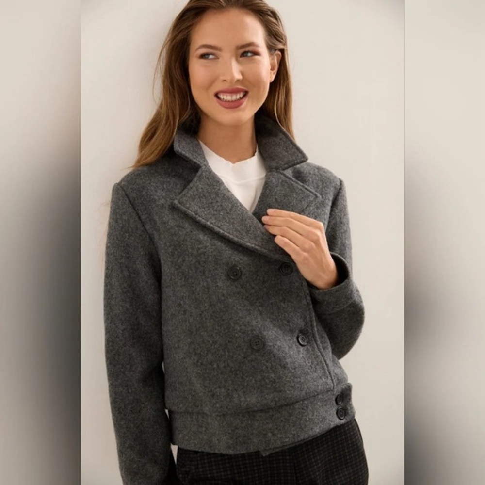 TRISTAN CROPPED BOILED WOOL COAT